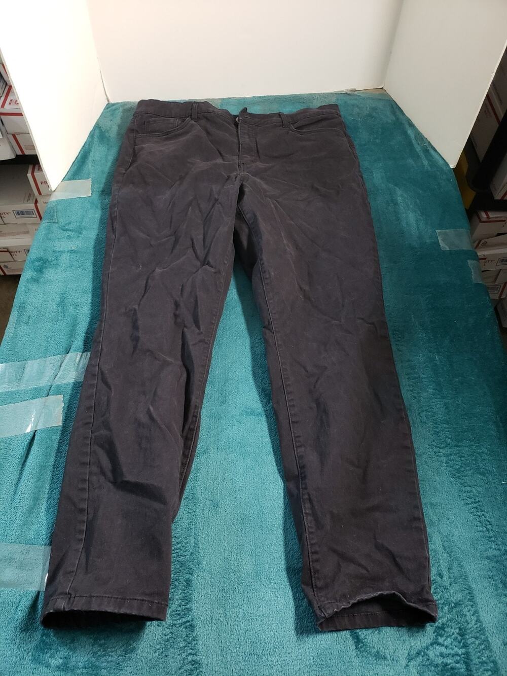 Loft Jeans Size 14 Womens Black Pants Ladies Denim Dark Mid Rise Cropped Ankle